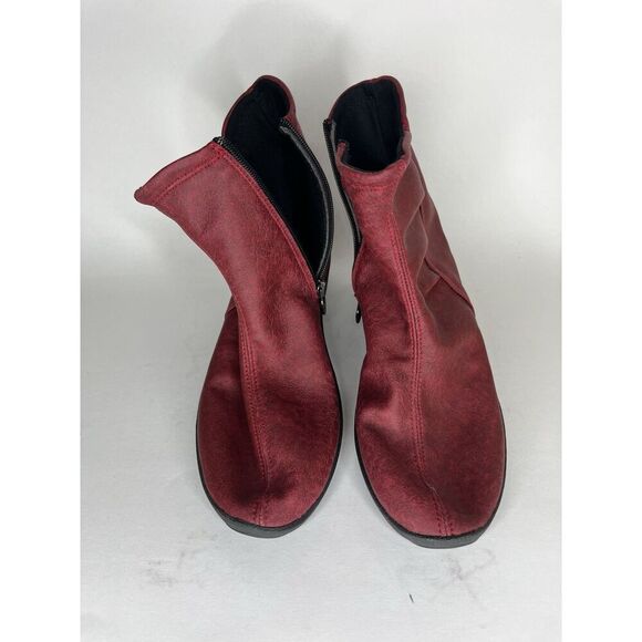 Arcopedico Ankle Boots Women Size 40 US 9 Red Zip Comfort - Picture 9 of 14